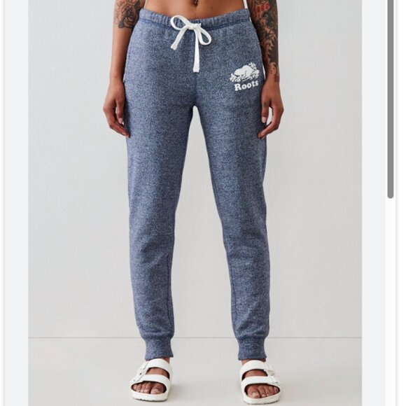 Roots Gray Joggers with Elastic Waistband and Relaxed Fit - Picture 1 of 4